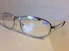 R018 Classic Eyewear Mens Metal Frame Reading Glasses Silver Nwt