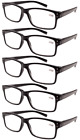 R032-black-5pcs-125 Eyekepper Spring Hinges Vintage Reading Glasses Men Readers 795400502741