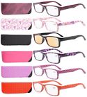 R066-mix-200 Eyekepper Spring Hinges Patterned Rectangular Reading Glasses Inclu
