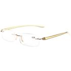 R14001yellow Arm75 Reading Glasses Readers Small Lenes Rimless Yellow Arm