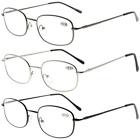 R3233gunmetalsilverblackmix250 Metal Frame Spring Hinged Arms Reading Glasses Pair 700220978232