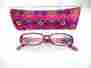 R640sc Unbranded Flexible Readers With Matching Case Red Blue Floral Design Strength 2.50