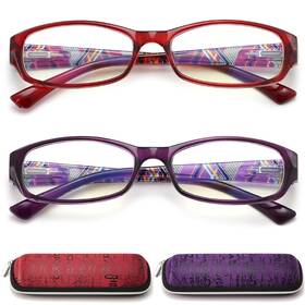 Raoog 757173512839 Reading Glasses Womens Blue Light Blocking 2 Pack Antiblue Readers For Women Uv