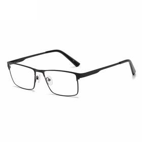 Rapidroo-shop 313045868857 Men Square Metal Large Frame Reading Spring Leg Elderly Presbyopia Glasses Blue