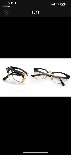 901-s Ray-ban 901-s/7q New Folding Reading Glasses Rb 2176 51-21 Black And Gold Frames Readers