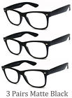 Re09 Unbranded Pair Square Frame Clear Lens Reading Glasses Matte Black