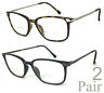 Re145 Unbranded Pairs Combo Retro Square Matte Frame Metal Temples Bifocal