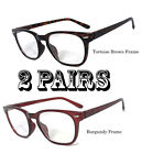 Re19bfcl Unbranded Pairs Retror Square Frame Blended Bifocal Reading Glasses Spring