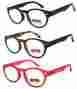 Re85 Unbranded Round Keyhole No Line Progressive Lens Reading Glasses Silver Rivet Spring Hinge