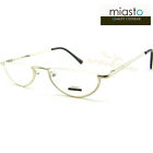 3.00gold Reader Reading Rimless Glasses " "clear Top Miasto Moon Metal Frame