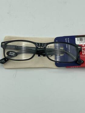 Readers 078041228134 Icu Eyewear Emeryville Black Reading Glasses With Case 1.25