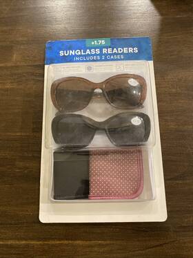 1405384 Readers 2 Pack Unisex Invisible Seam Bifocal Sunglasses 1.75