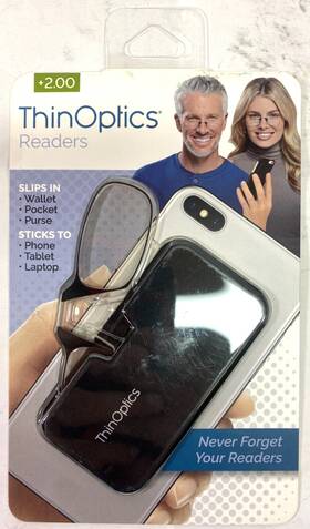 Readers 608707139346 Thinoptics 2.00 Universal Pod Case Rectangular Reading Glasses