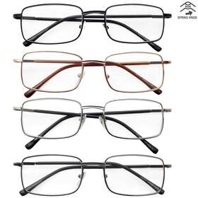 65465 Readers Reading Glasses Unisex 4 Pack Metal Frame Eyeglasses Spring Hinge 1.75