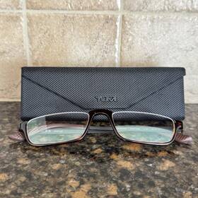 Readers 751286285109 Tumi Collection Eyeglasses Desmond Tortoise Half Rim Reading Glasses Euc