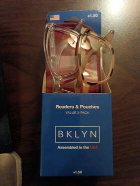 Readers 803926531456 Bklyn 1.50 Pouches Magnifying Glasses 2-pack Model Marcy Colpk Clear