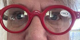 Fa0513 Readers Red Round Reader Glasses 1.50 Tortoise Arms Retro Chic Fun