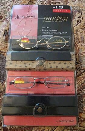 Ready Vision 033693121257 Slim-line Reading And Computer Glasses 1.25 Weakest 2 Pack New