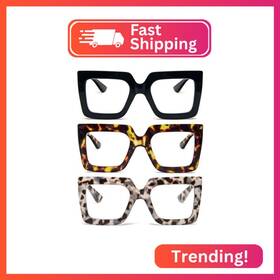 Ots01-bbb-1.75 Reavee 3 Pack Oversized Reading Glasses For Women Large Frame Extra Wide Blue L