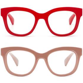 Sy01-rp-3.5 Reavee 2 Pack Retro Oversized Reading Glasses For Women Men Blue Light Blocking Com