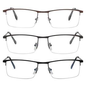 4-r1614-3c00-50-h1 Reducblu Glasses 3 Pack 0.50 Half Rim Flexible Spring Hinges Heavy Duty