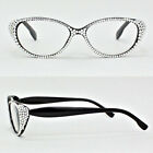 Rg0271.25 Unbranded Iced 1.25 Reading Glasses Clear Crystal Fashion Bling Black Frame