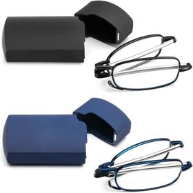 Rje 744110451597 2 Pack Folding Reading Glasses Stainless Steel Mini Anti-blue Light Blocking