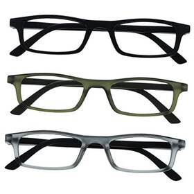 Rrr17 Rowalk Holdings Ltd Ted Reading Glasses 3 Pack Matt Black/matt Khaki/matt Grey Black 1.5 Diopters
