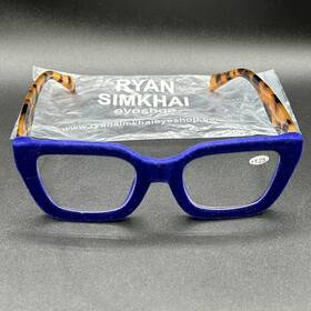 7719-092424-22.95 Ryan Simkhai R-5020 1.25 Reading Glasses Tort And Blue Felt Nwot