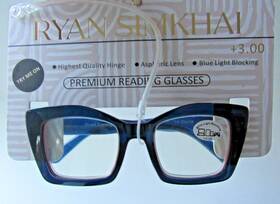 R8020 Ryan Simkhai Blue Light Filtering Reading Glasses Dark With Wine 3.00 New