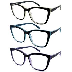 Ryegis 720130326558 Oversized Cat Eye Bifocal Reading Glasses For Women Large Stylish Blue Light