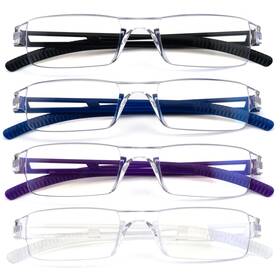 Onebody02 Ryegis 720130326855 4-pack Rimless Blue Light Reading Glasses Lightweight 1.75 Strength Frames
