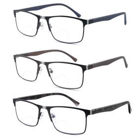 B0d59pf9p8 Ryegis Pack 3 Mens Bifocal Reading Glasses Blue Light Blocking Computer No-line