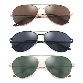 Sy-24m150 Ryegis G15 Classic Bifocal Sunglasses Mens Command Aviator Metal Reading Glasses 1.5
