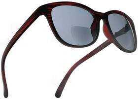 Samba Shades 090125997002 Bifocal Sun Readers Fashion Reading Sunglasses With Matte Black And Wine Red