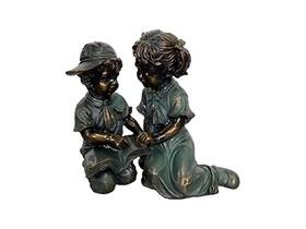 Santas Workshop 661565395262 Inc 12 Inch Boy And Girl Reading Bronze