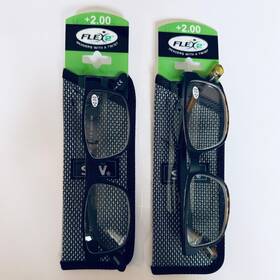 Sav 037741502944 Lot 2 Flex2 Readers With A Twist Mens 2.00 Eyewear Multi-color Case