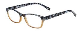 E1301-275-463 Sav Eyewear Womens Vk Couture Square Reading Glasses Brown Blue Demi 34 Mm