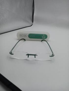 72012 Scojo Gels Turquoise Blue Rimless Reading Glasses 1.25 With Case Lite Weight