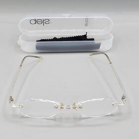 Scojo 796835713306 New York Gels Reading Glasses Rimless Lightweight 71330 Crystal 3.0