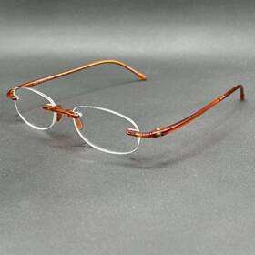 8498-122624-18.95 Scojo New York Gels 75517 1.75 Rimless Reading Glasses Aperol Spritz Used