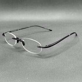 8500-122624-19.95 Scojo New York Gels 71420 Rimless 2.00 Reading Glasses Midnight Black Used