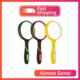 Magnf004 Shengqidz 3 Pack Magnifying Glass 75mm With Non-slip Rubber Handle Suit