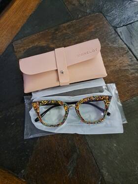 Shinelot 970930055022 Womens Reading Glasses 2.50 Strength.gorgeous Bling Different Colored Faux Gems