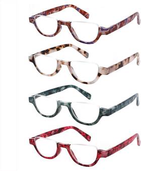 Sigvan 313047936967 4 Pairs Of Colorful Fashion Half Moon Frame Reading Glasses Spring Hinge Male