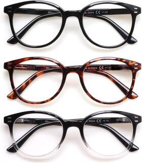 Sigvan 313107493492 3 Pack Reading Glasses Spring Hinge Stylish Readers Black/tortoise For Men And W