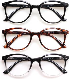 Sigvan 313110431481 3 Pack Reading Glasses Spring Hinge Stylish Readers Black/tortoise For Men And W