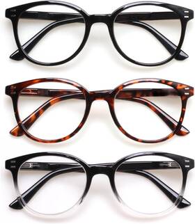 Sigvan 726084923157 3 Pack Reading Glasses Spring Hinge Stylish Readers Black/tortoise For Me