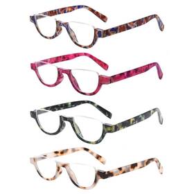 B07zb18fh3 Sigvan 4 Pairs Colorful Half Moon Reading Glasses Spring Hinge Men Women 2.25 Magnific