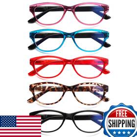 B0cglxl84v Sigvan Women Cat Eye 5-pack Reading Glasses Blue Light Block Spring Hinge